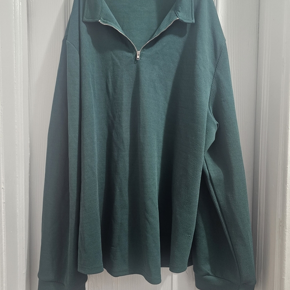Tops - Womens's Green Half-Zip Sweater